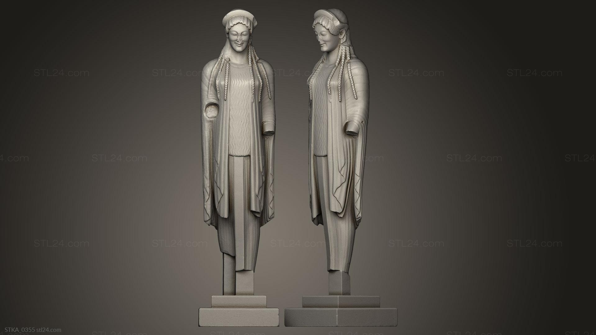 Статуи античные и исторические (Коре фигура, STKA_0355) 3D модель для ЧПУ станка
